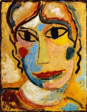Mystical Head: Head of a Woman Artwork by Alexej Jawlensky