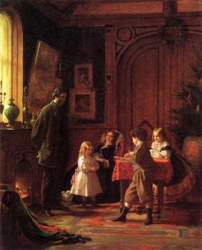 Christmas Time Artwork by Eastman Johnson