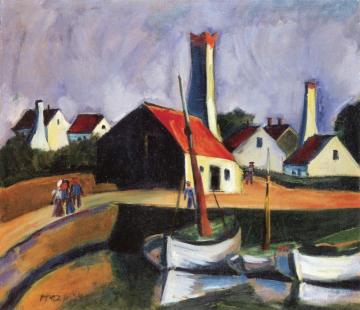 Fishing Port In Bornholm Artwork by Hermann Max Pechstein