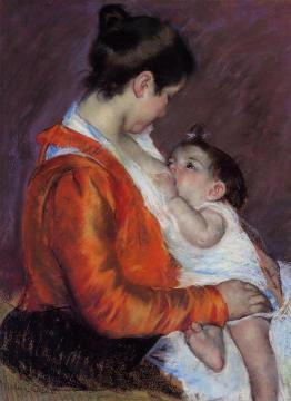 Louise Nursing Her Child Artwork by Mary Cassatt