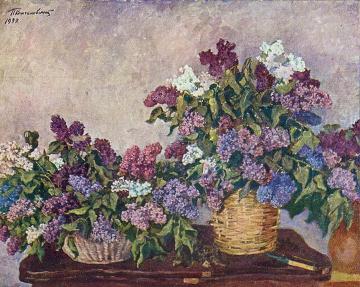 Lilacs in two baskets Artwork by Pyotr Konchalovsky