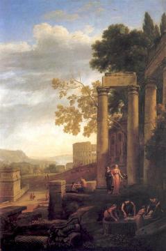 Landscape with the Burial of Santa Serapia Artwork by Claude Lorrain