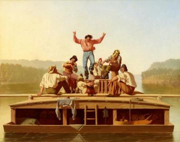 The Jolly Flatboatmen Artwork by George Caleb Bingham