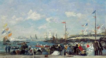 Le Havre, the Regatta Festival Artwork by Eugène-Louis Boudin
