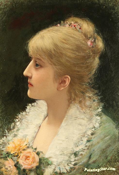 Portrait of a Young Woman Artwork by Emile Eisman-Semenowsky