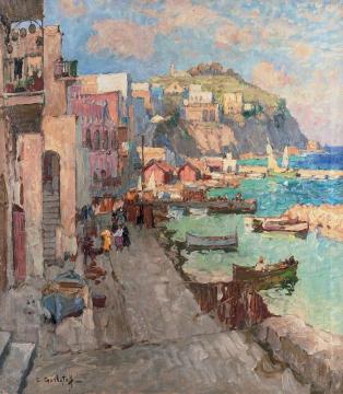 Fishing Village, Capri Artwork by Konstantin Gorbatov