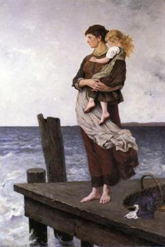 Waiting Artwork by August Wilhelm Nikolaus Hagborg