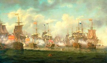 The Battle of St Vincent, 14 Februrary 1797 Artwork by Charles Martin Powell