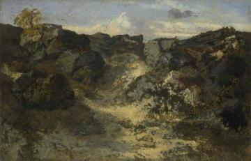 Rocky Landscape Artwork by Théodore Rousseau