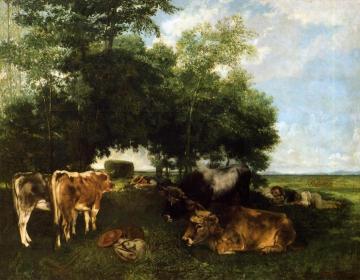 The Rest During the Harvest Season Artwork by Gustave Courbet
