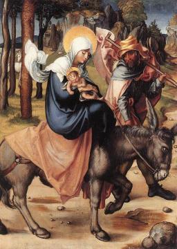 The Seven Sorrows of the Virgin: The Flight into Egypt Artwork by Albrecht Dürer