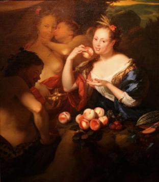 Venus, Cupid, Bacchus and Pomona Artwork by Godfried Schalcken