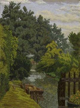 The Punt in the Mill Stream Artwork by Charles Ginner