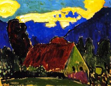 Yellow Clouds over Farmhouse Artwork by Alexej Jawlensky