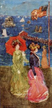 Figures under the Flag Artwork by Maurice Prendergast