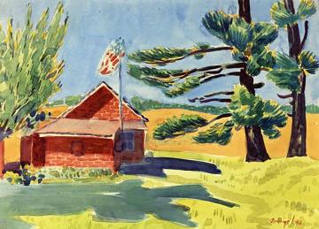 Old Schoolhouse, Ryders Artwork by George Benjamin Luks
