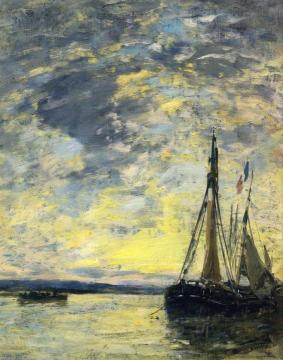 Sailboats At The Quay Artwork by Eugène-Louis Boudin