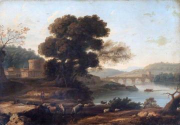 Pastoral Landscape With The Ponte Molle, Rome Artwork by Claude Lorrain