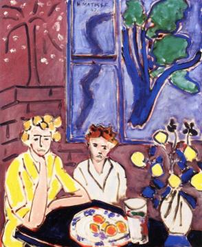 Two Girls, Blue Window Artwork by Henri Matisse