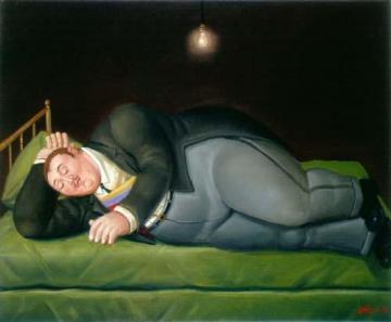 The President Asleep Artwork by Fernando Botero
