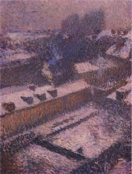 The Roofs of Paris in Snow Artwork by Henri Martin