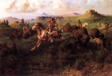 Buffalo Hunt Artwork by Charles Christian Nahl