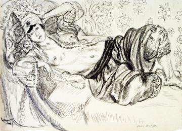 Reclining Odalisque in Turkish Pants Artwork by Henri Matisse