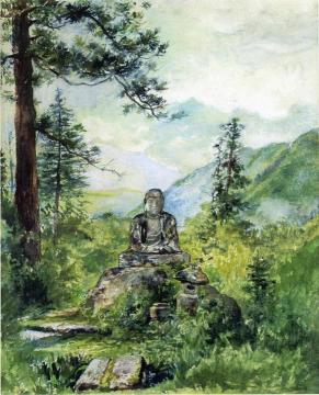Statue of Oya-Jizo at Kamanga-Fuchi, Nikko. Afternoon Artwork by John La Farge
