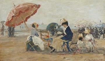 The Beach at Trouville Artwork by Eugène-Louis Boudin