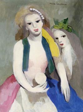 Two Young Women Artwork by Marie Laurencin