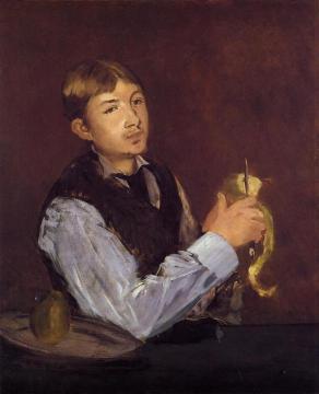 Young Man Peeling a Pear Artwork by Edouard Manet