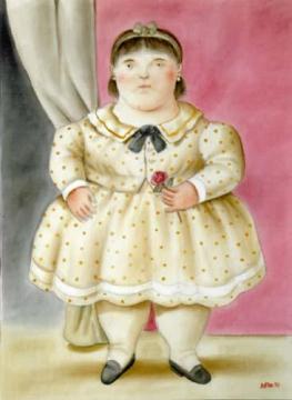 Nina con flor Artwork by Fernando Botero