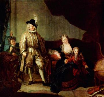 Portrait of the Baron von Erlach's Family Artwork by Antoine Pesne