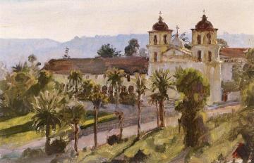 Mission at Santa Barbara Artwork by Anna Mary Richards Brewster