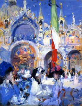 Florian's Café, Venice Artwork by Francis Campbell Boileau Cadell