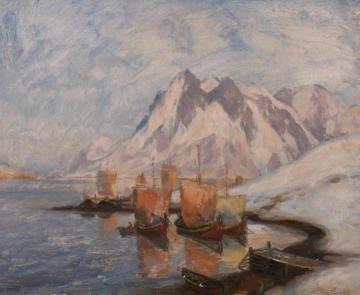 Nordic Landscape (nordlandsmotiv) Artwork by Thorolf Holmboe