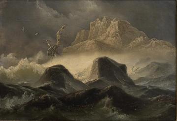 Storm on the Norwegian coast Artwork by Knud Andreassen Baade
