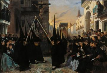 A Confraternity in Procession along Calle Geneva Artwork by Alfred Dehodencq