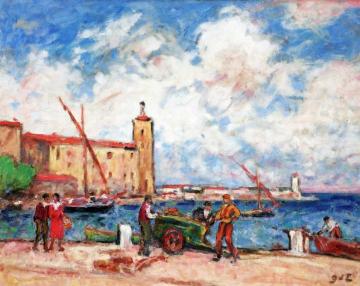The Fishing Port Artwork by Georges D'espagnat