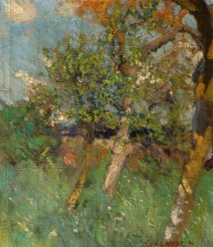 Orchard Scene Artwork by Sir George Clausen