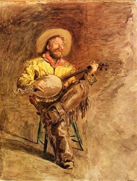 Cowboy Singing Artwork by Thomas Eakins