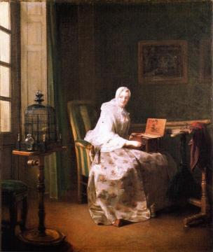 The Serinette Artwork by Jean-Baptiste-Simeon Chardin