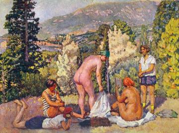Sunbathing in the Crimea Artwork by Ilya Mashkov