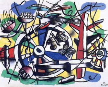 Butterflies with a Wheel Artwork by Fernand Léger
