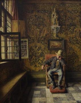 The man in the chair Artwork by Henri de Braekeleer
