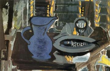 Pot and Fish Artwork by Georges Braque