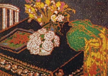 Still-life With Pompon Artwork by József Rippl-Rónai