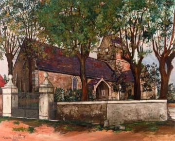 Church at Genets, Manche Artwork by Maurice Utrillo