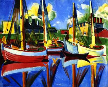 Fishing Cutters in the Afternoon sun Artwork by Hermann Max Pechstein