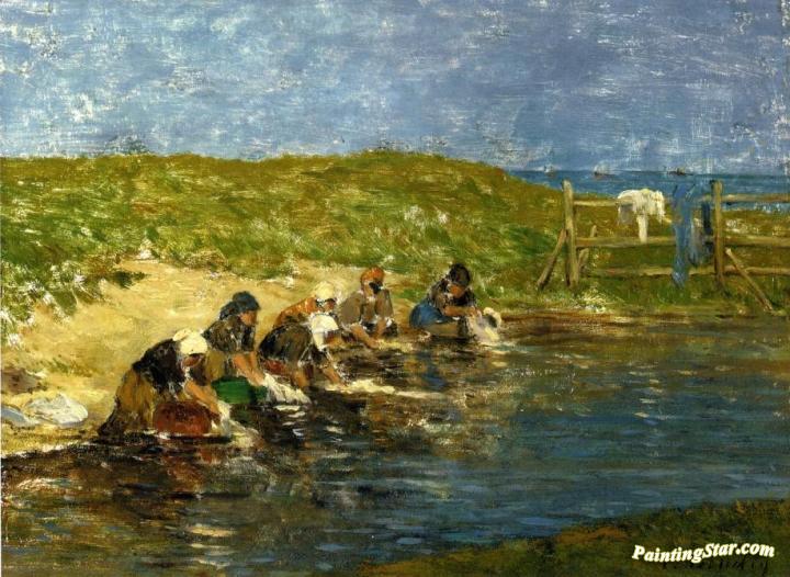 Laundresses by the Sea Artwork by Eugène-Louis Boudin